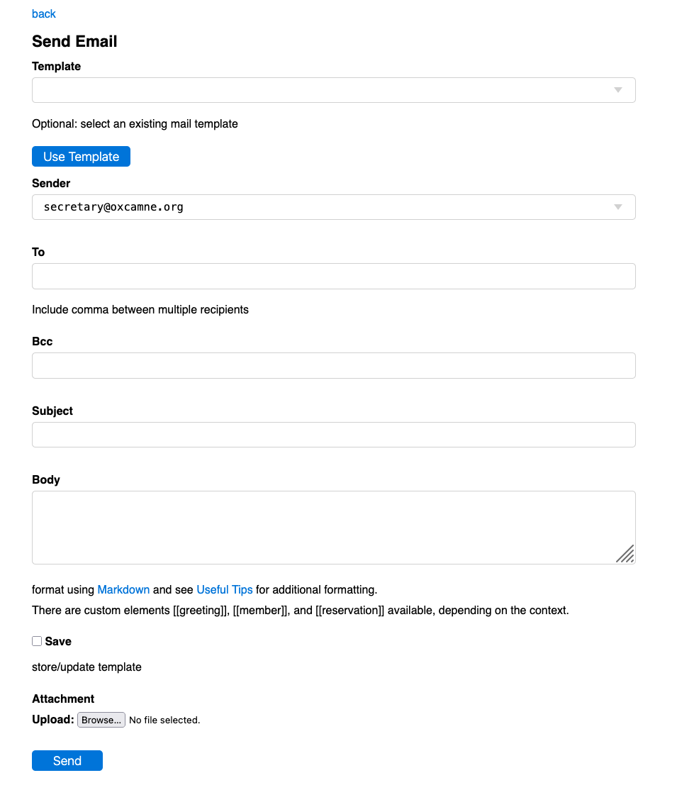 Send Email Page